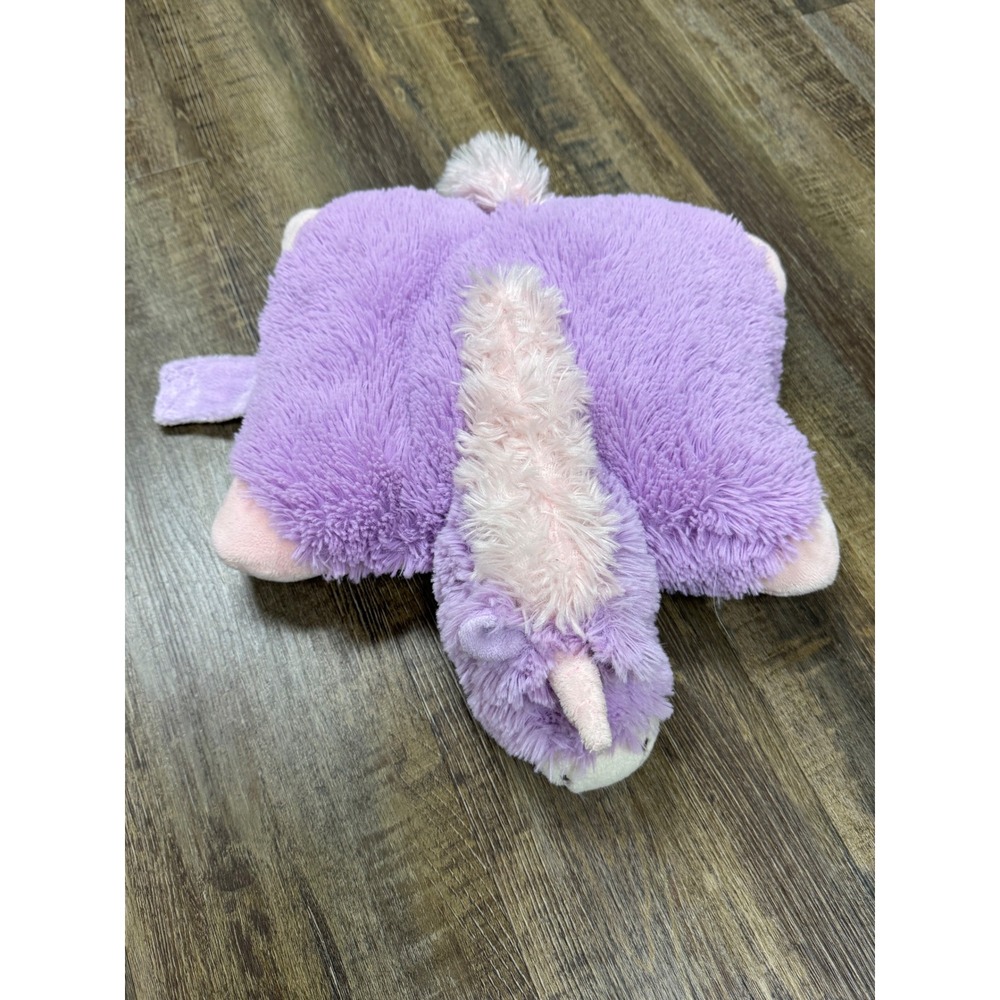 Pillow Pets Pee-Wees Unicorn Plush Small Purple Pink Good Shaggy Mane 11in